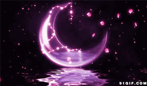紫色水晶月亮唯美动态图:月亮
