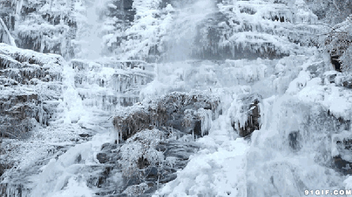 冰山雪融化动态图片