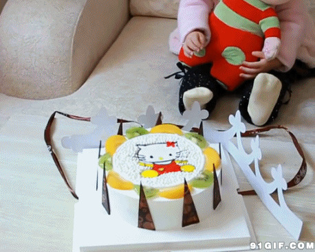 儿童生日蛋糕动态图片:生日蛋糕