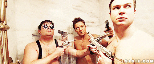 浴室有枪手gif图片:枪手