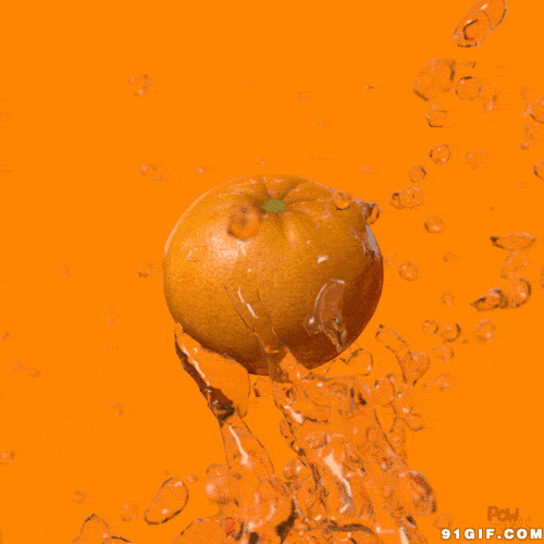 清水冲洗橘子动态图:橘子