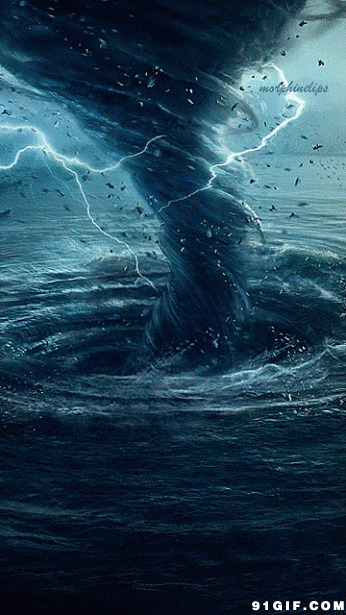 海上龙卷风动漫图片:龙卷风