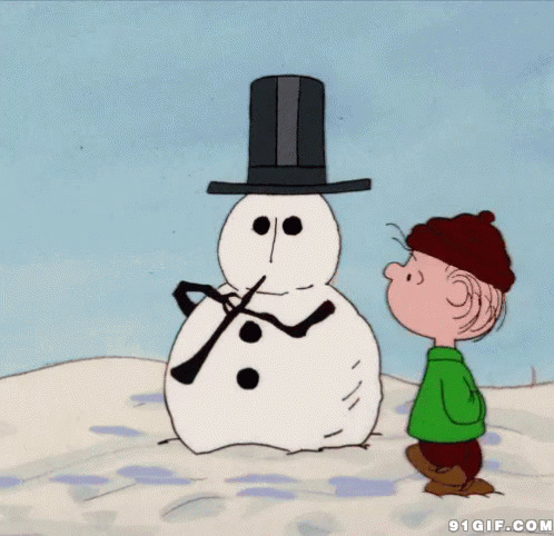 围着雪人转圈圈动画图片:雪人