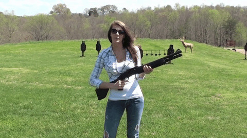 拿步枪的女人动态图:枪支