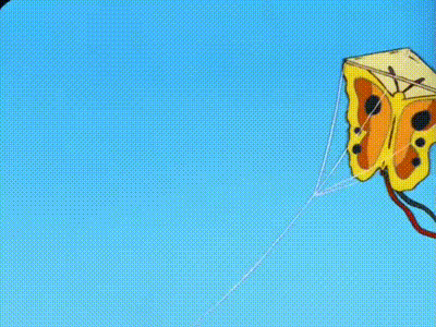 放风筝在天空动画图片