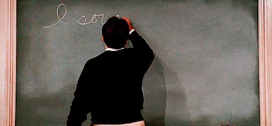 老师黑板写字动态图:写字