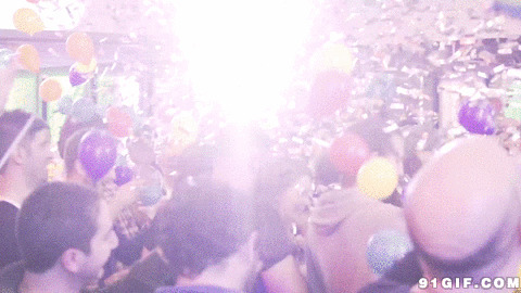 热闹庆祝活动闪图:气球