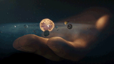 手心里的宇宙梦幻图片:宇宙