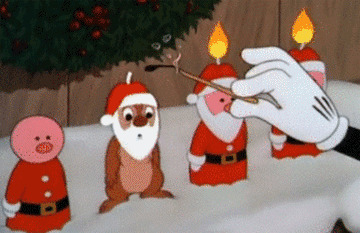 圣诞老人蜡烛动画图片
