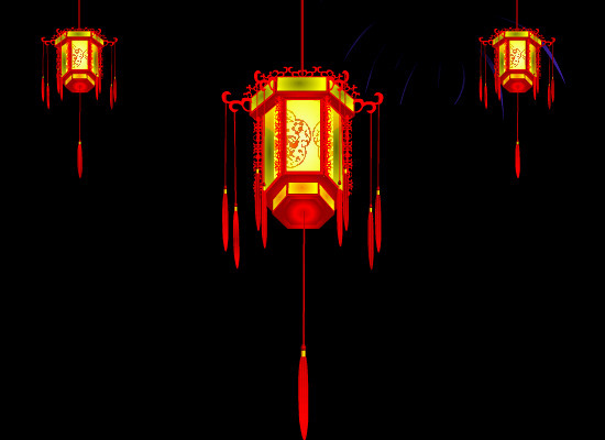 新春红灯笼高挂gif图:灯笼