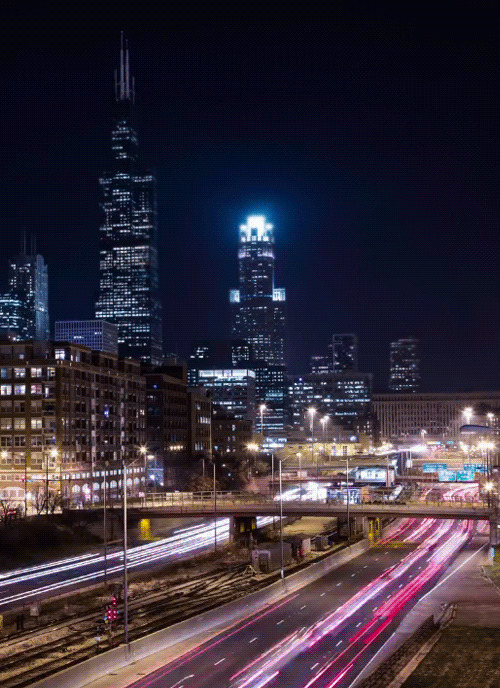 都市公路夜景gif图:夜景