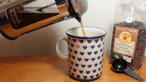 冲一杯咖啡奶动态图:咖啡