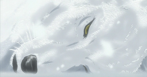 倒在雪地的狼动画图片