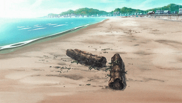 海边的枯木动画图片