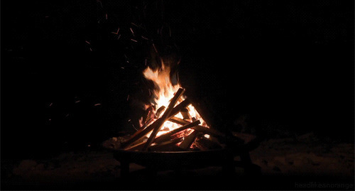 火堆木材燃烧gif图:火焰