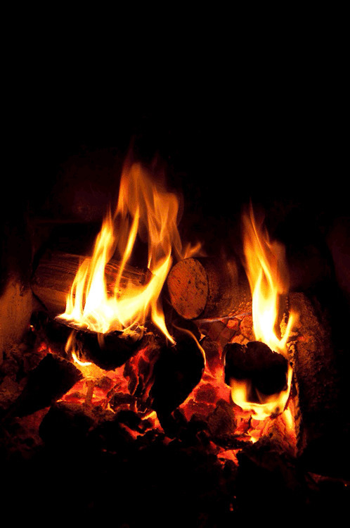 木材堆烧火动态图