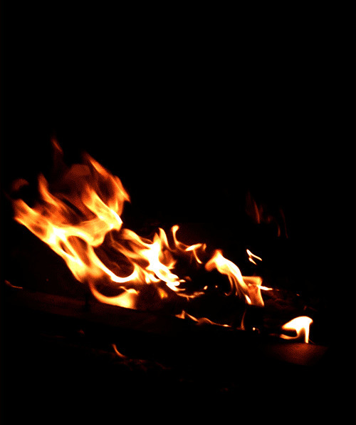 木材燃烧gif图片:火焰