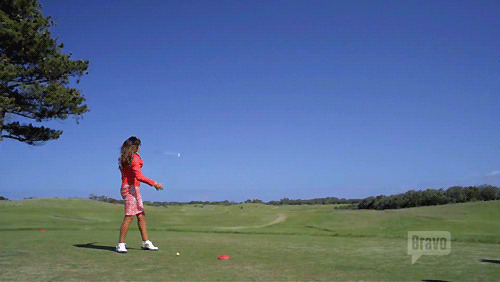 女人打高尔夫球搞笑图片:打球