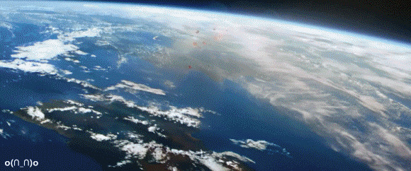 陨石撞地球动态图:地球