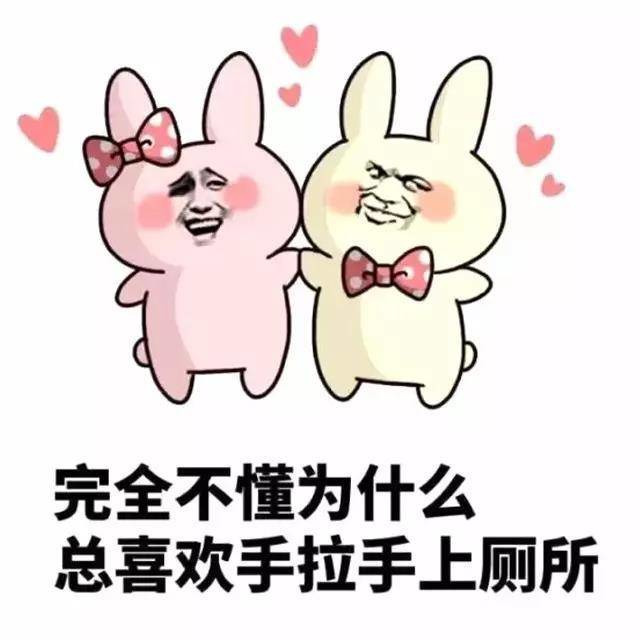 完全不懂为什么喜欢手拉手上厕所表情图片