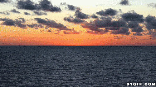 海上日落美景动态图片