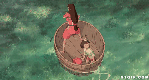 木桶海上逃生动漫图片:划船