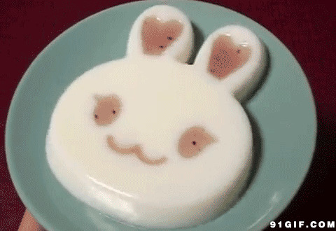 可爱兔子糕点gif图片:糕点