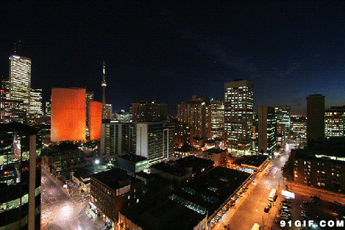 城市白天黑夜景色图片:昼夜