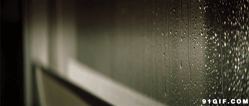 窗户玻璃的雨水闪图:雨水