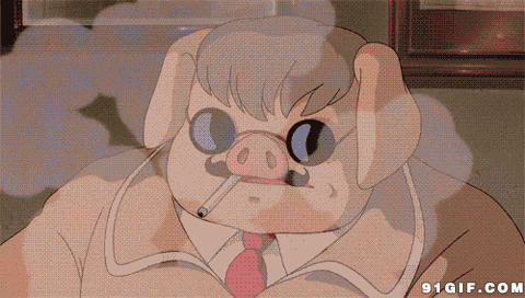 酷毙猪哥抽烟动漫图片:猪猪