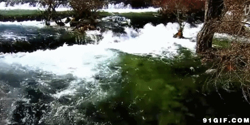 河水澎拜汹涌动态图