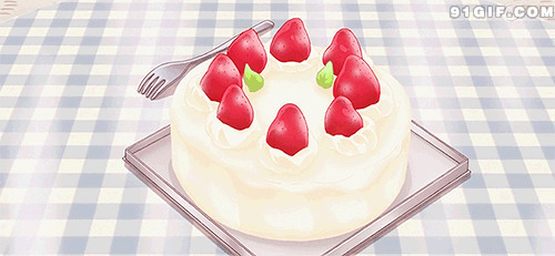 动漫草莓蛋糕gif图片