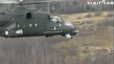 武装直升机开火闪图:直升飞机