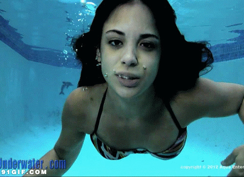 女子泳池潜水gif图片:潜水