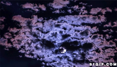 夜空乌云遮月gif图片:月亮