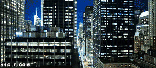 城市昼夜灯光gif图片:昼夜