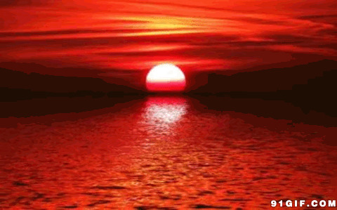 晚霞红太阳唯美图片