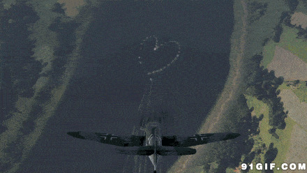 飞机爱心炸弹动态图:爱心