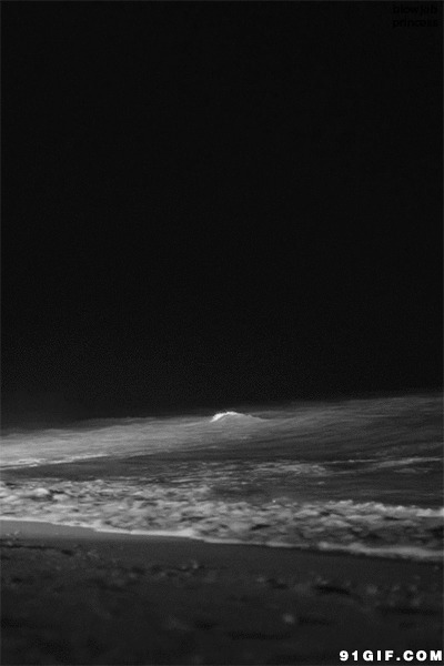 夜晚清风海浪动态图:海浪