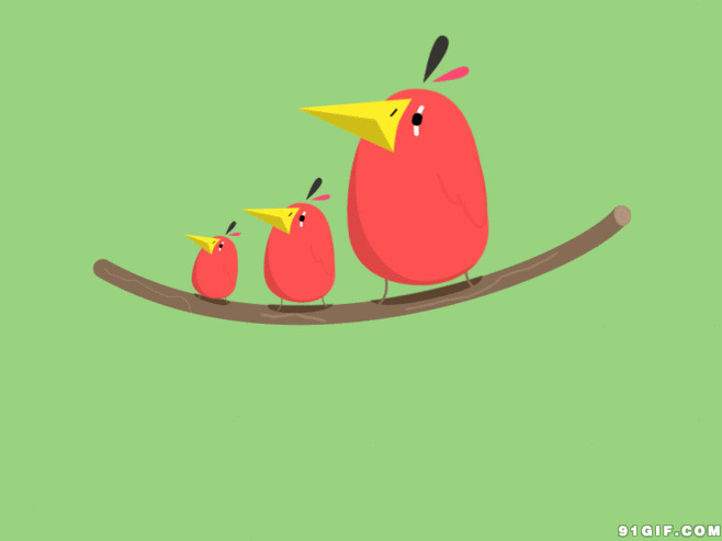 三只有趣的小鸟卡通图片:小鸟