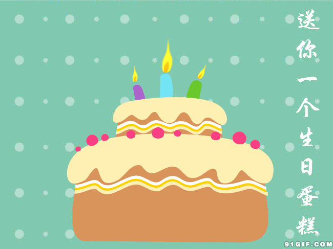 送给寿星的生日蛋糕闪图:生日快乐