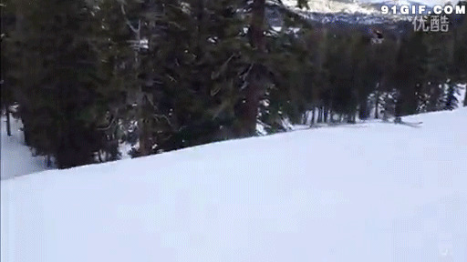 高山滑雪摔倒gif图