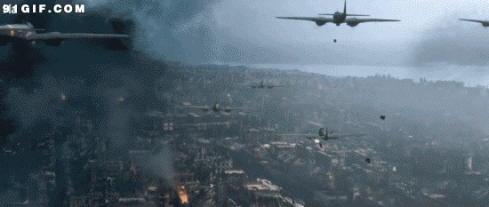 飞机疯狂轰炸城市闪图哄
