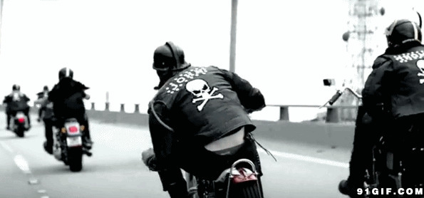 炫酷摩托车队动态图:摩托车