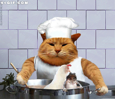 大猫厨师gif图片:猫猫