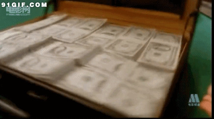 整箱的美钞动态图片:钞票
