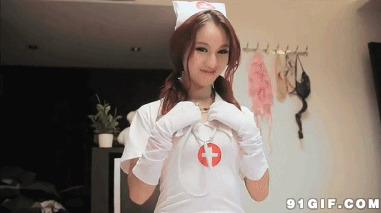 多情妩媚女护士gif图:护士