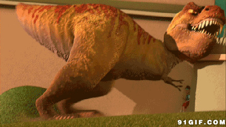 一只恐龙动漫gif图:恐龙