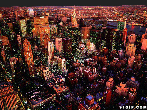 城市绚丽灯火gif图:夜景