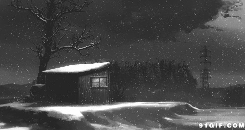 下雪的夜晚唯美图片